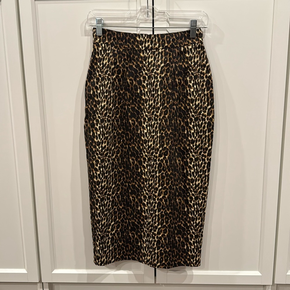 Vixen by Micheline Pitt Wild Leopard Pencil Skirt